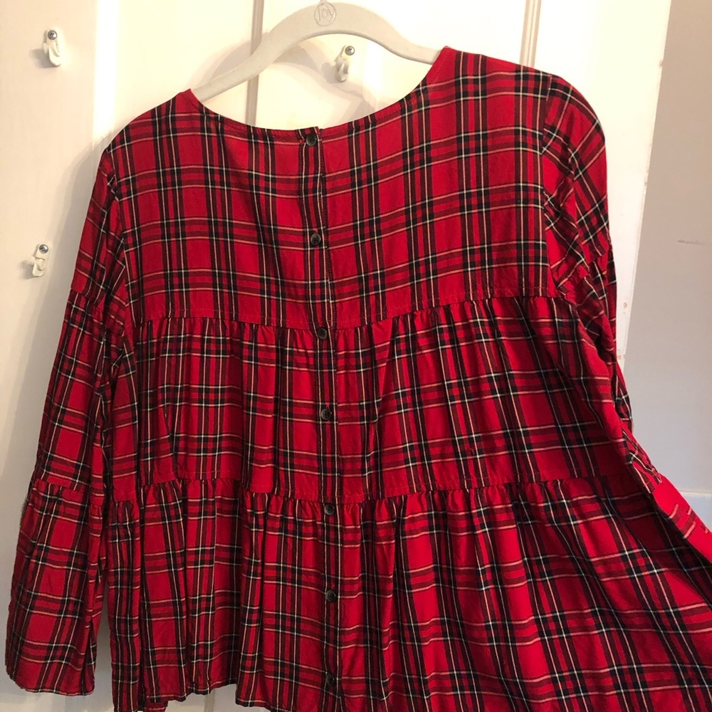 Madewell holiday plaid top - Picture 4 of 5